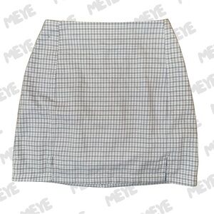 Brandy Melville Classic Checkered Skirt in Blue and White